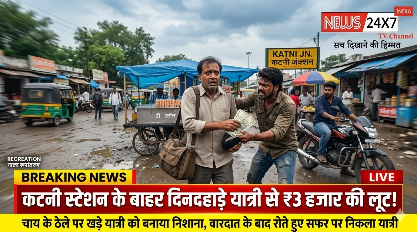 कटनी स्टेशन के बाहर दिनदहाड़े यात्री से ₹3 हजार की लूट!  चाय के ठेले पर खड़े यात्री को बनाया निशाना, वारदात के बाद रोते हुए सफर पर निकला यात्री