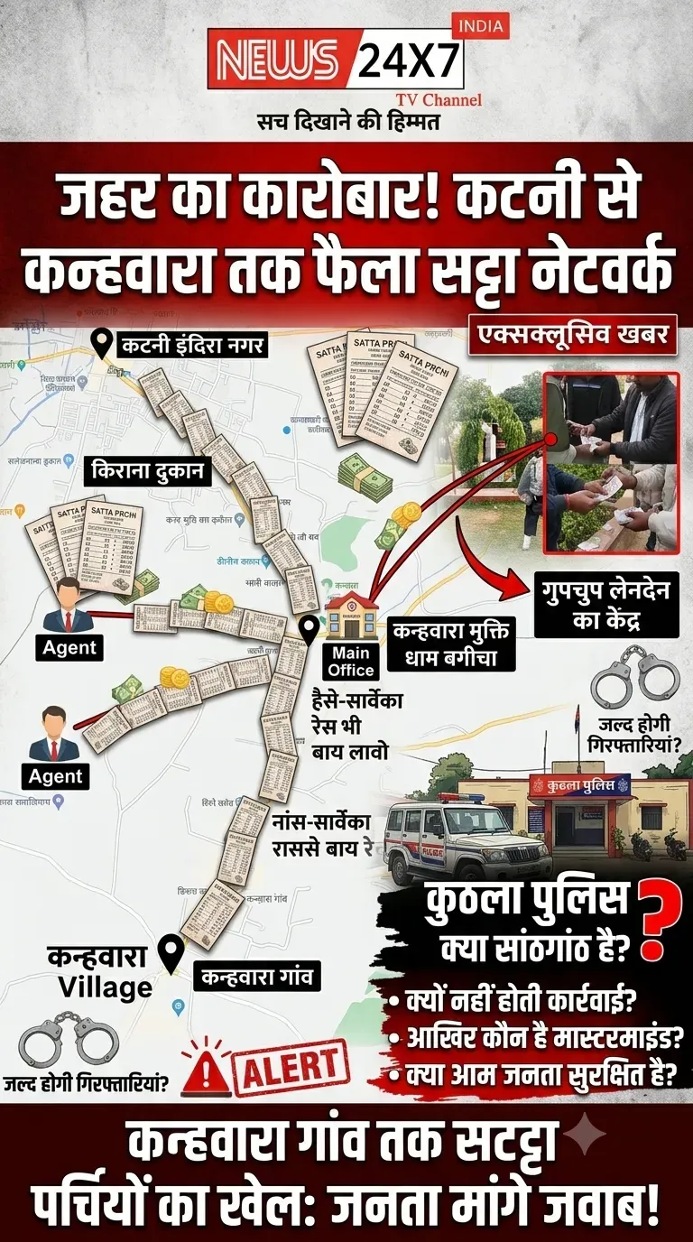 कटनी इंदिरा नगर से कन्हवारा गाँव तक अवैध सट्टा पर्ची का जाल! किराना दुकान से लेकर कन्हवारा मुक्ति धाम बगीचा तक सट्टा पर्चियों का खेल , कुठला पुलिस पर उठे सवाल