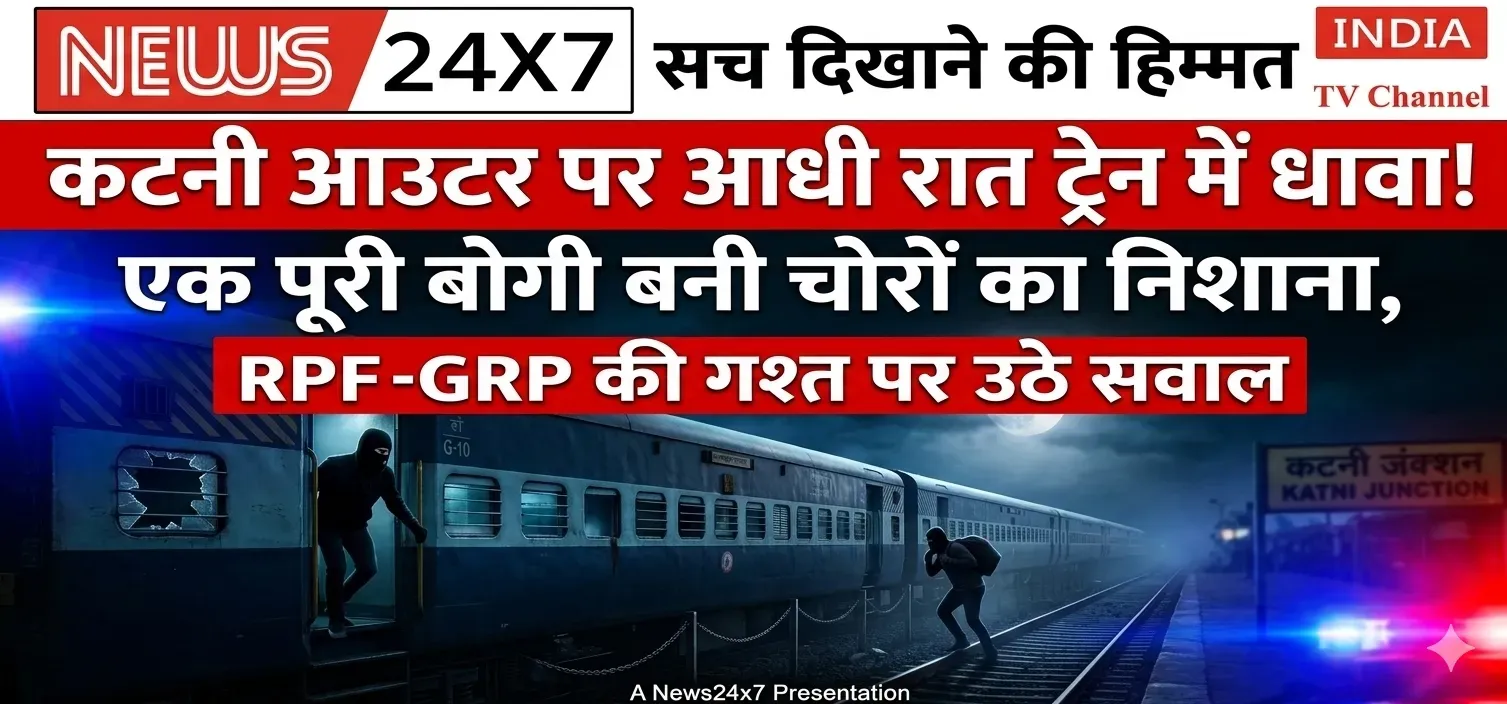कटनी आउटर पर आधी रात ट्रेन में धावा! एक पूरी बोगी बनी चोरों का निशाना, RPF-GRP की गश्त पर उठे सवाल