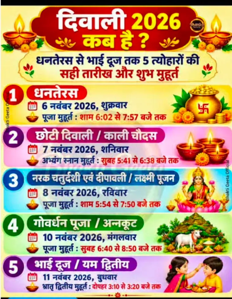 Diwali 2026: 8 या 9 नवंबर कब है दीपावली?